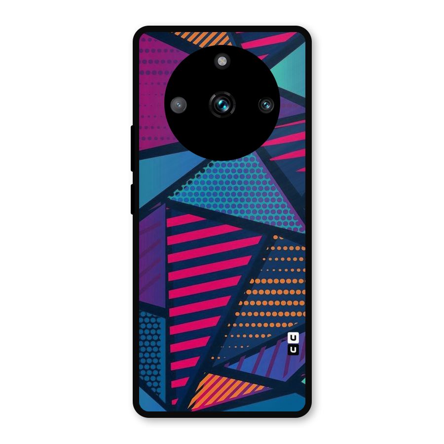Abstract Lines Polka Metal Back Case for Realme 11 Pro Plus