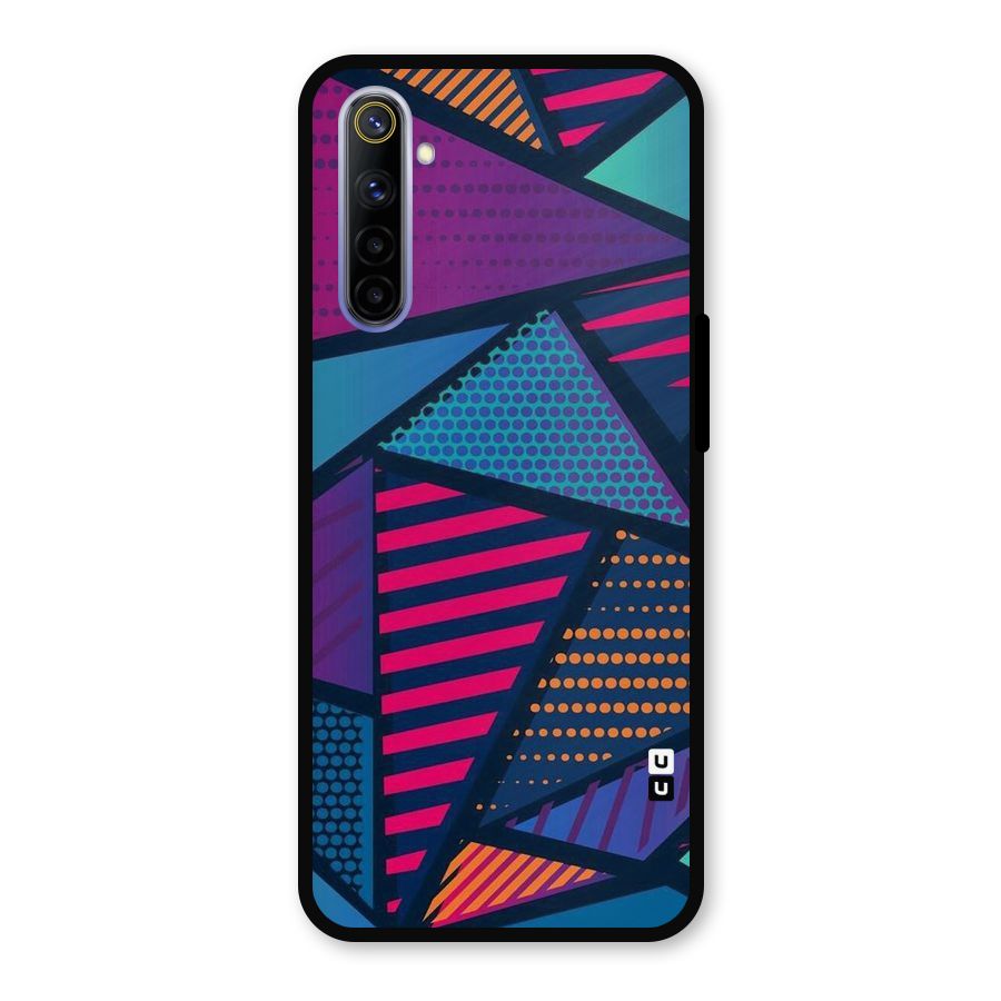 Abstract Lines Polka Metal Back Case for Realme 6