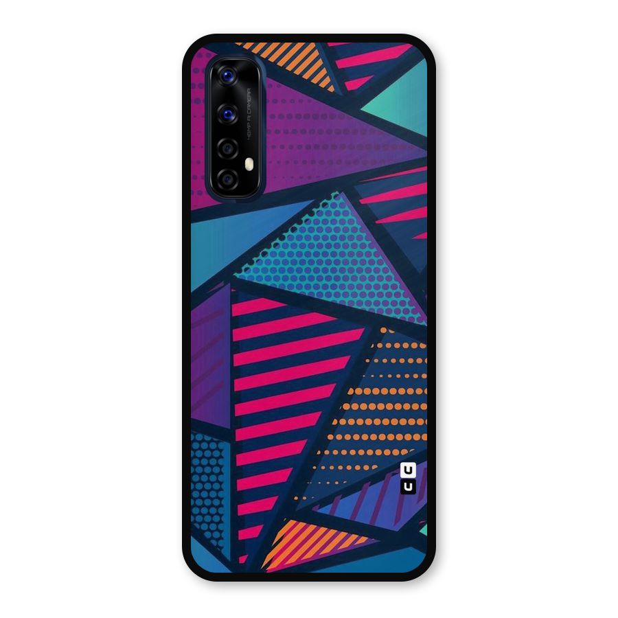 Abstract Lines Polka Metal Back Case for Realme 7
