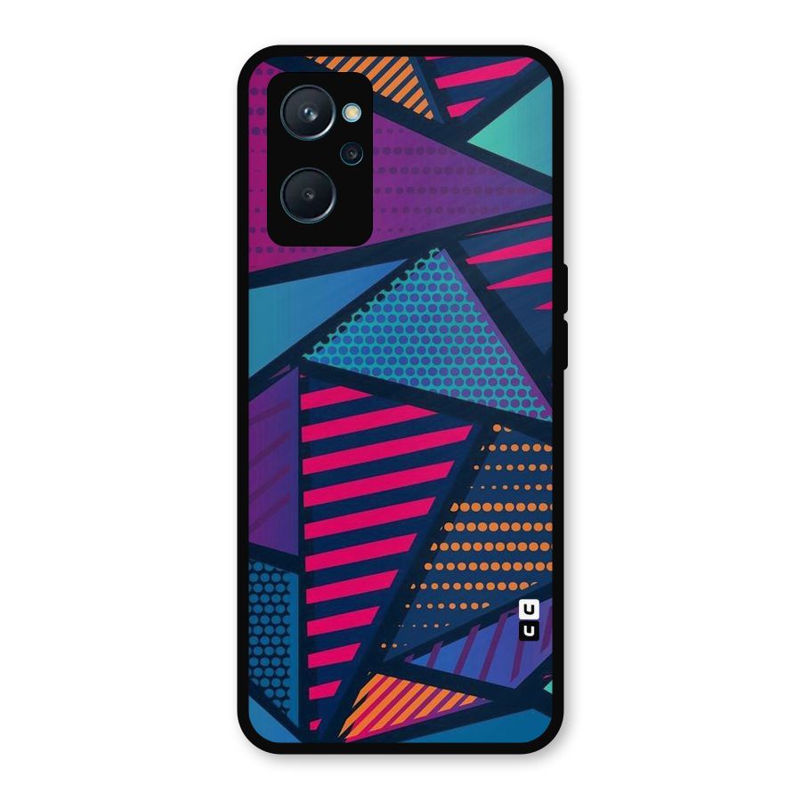 Abstract Lines Polka Metal Back Case for Realme 9i