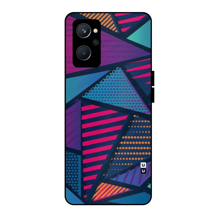 Abstract Lines Polka Metal Back Case for Realme 9i 5G