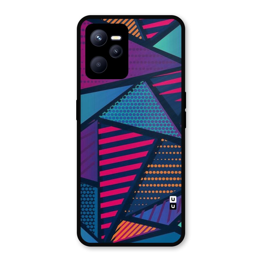 Abstract Lines Polka Metal Back Case for Realme C35