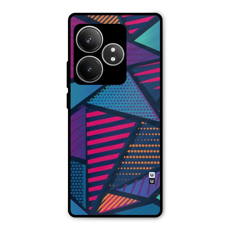 Abstract Lines Polka Metal Back Case for Realme GT 6T