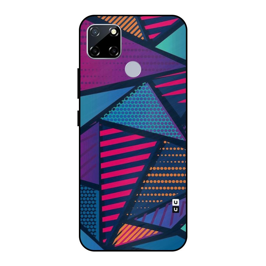 Abstract Lines Polka Metal Back Case for Realme Narzo 20
