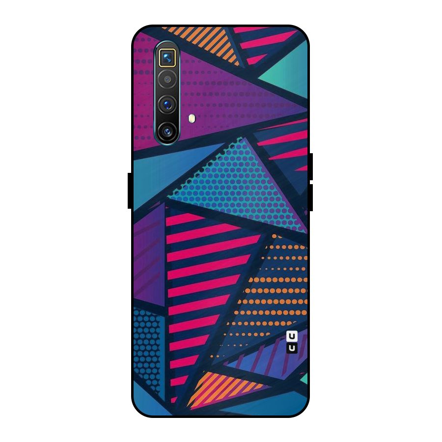 Abstract Lines Polka Metal Back Case for Realme X3 SuperZoom