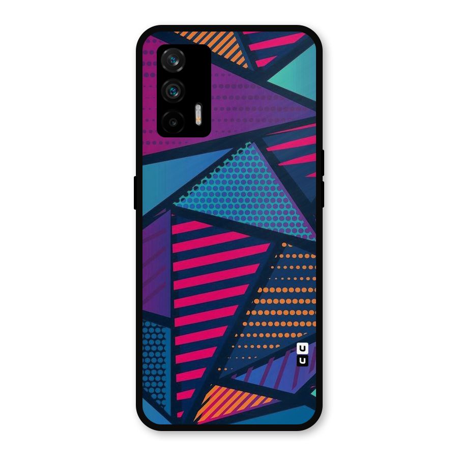 Abstract Lines Polka Metal Back Case for Realme X7 Max
