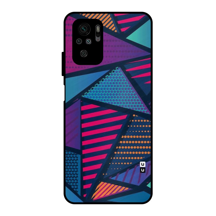 Abstract Lines Polka Metal Back Case for Redmi Note 10