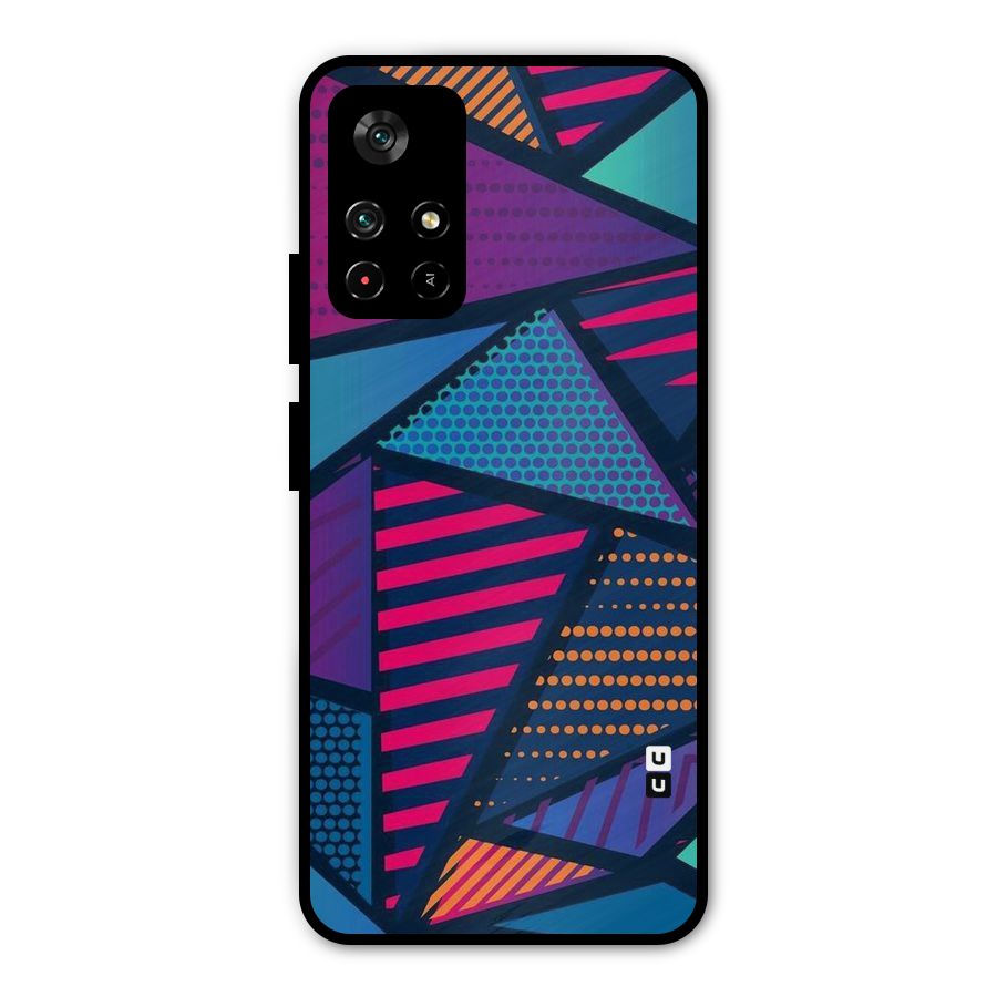 Abstract Lines Polka Metal Back Case for Redmi Note 11T 5G