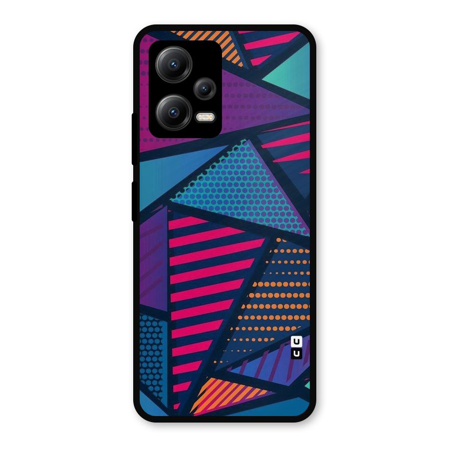 Abstract Lines Polka Metal Back Case for Redmi Note 12 5G