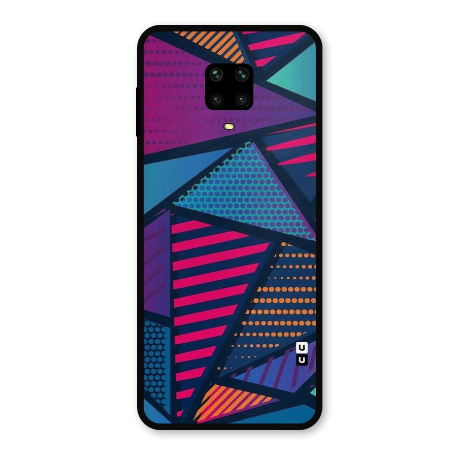 Abstract Lines Polka Metal Back Case for Redmi Note 9 Pro Max