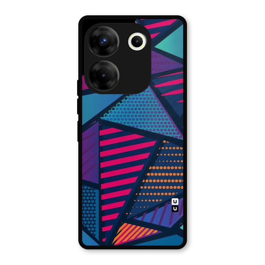 Abstract Lines Polka Metal Back Case for Tecno Camon 20