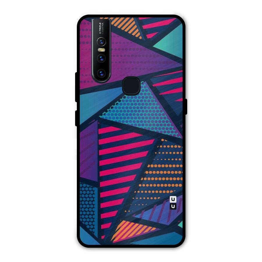 Abstract Lines Polka Metal Back Case for Vivo V15
