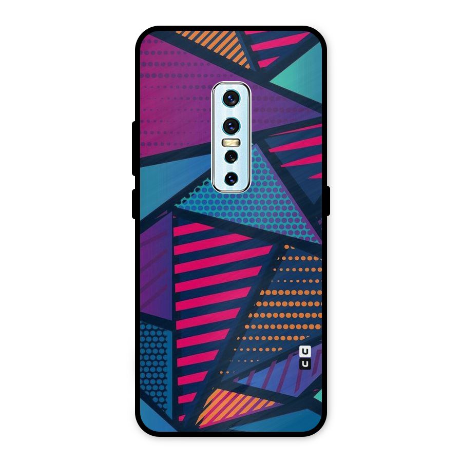 Abstract Lines Polka Metal Back Case for Vivo V17 Pro