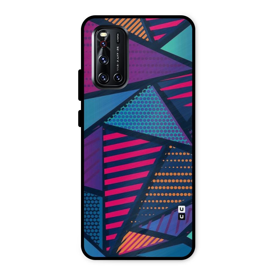 Abstract Lines Polka Metal Back Case for Vivo V19