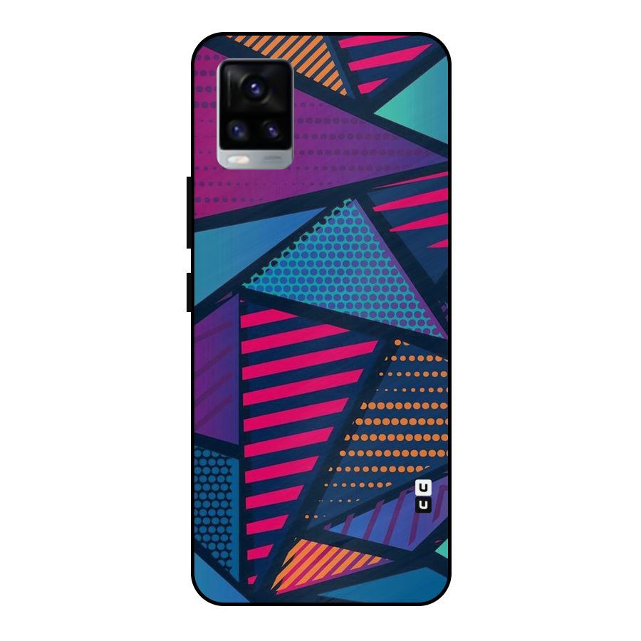 Abstract Lines Polka Metal Back Case for Vivo V20 2021