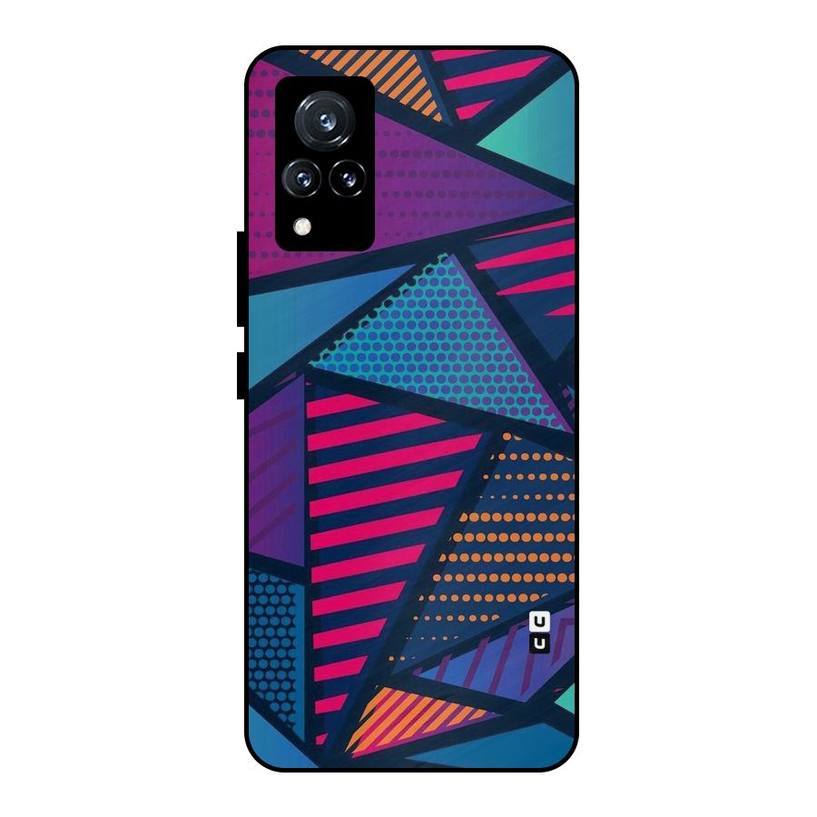 Abstract Lines Polka Metal Back Case for Vivo V21 5G