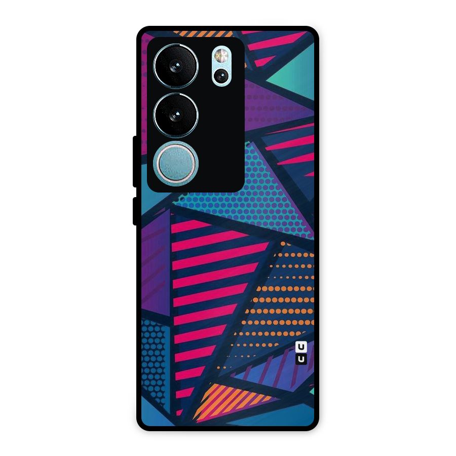 Abstract Lines Polka Metal Back Case for Vivo V29