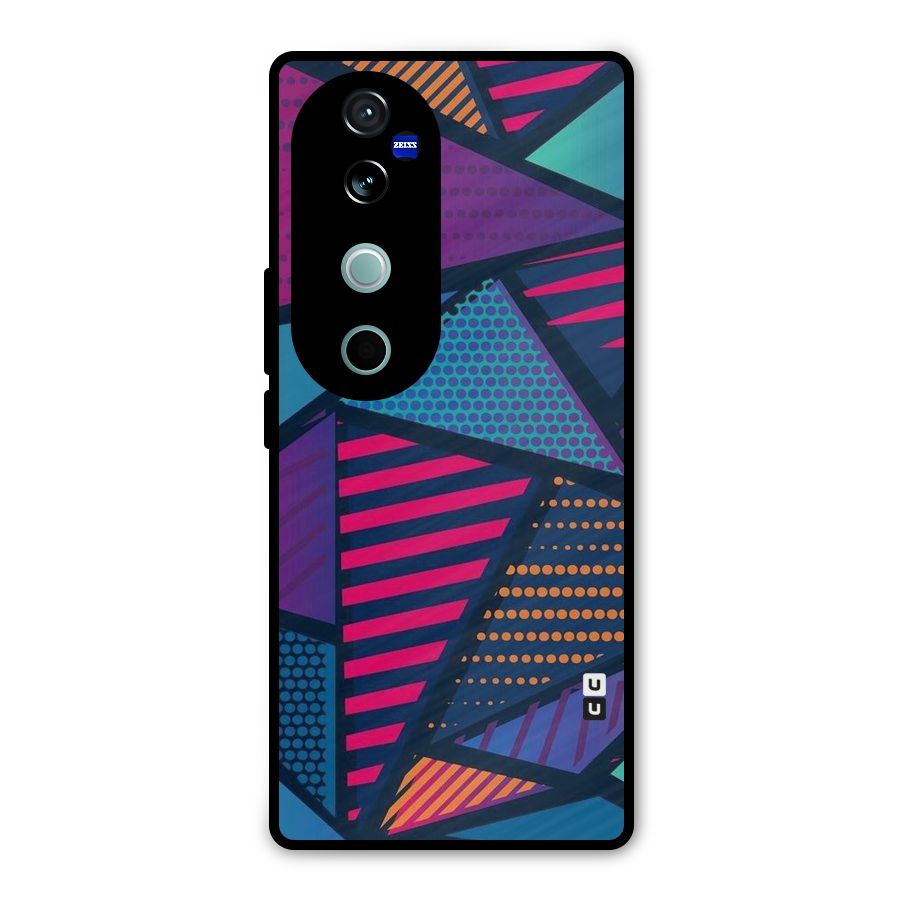 Abstract Lines Polka Metal Back Case for Vivo V40