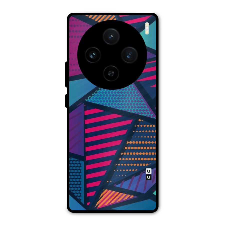 Abstract Lines Polka Metal Back Case for Vivo X100