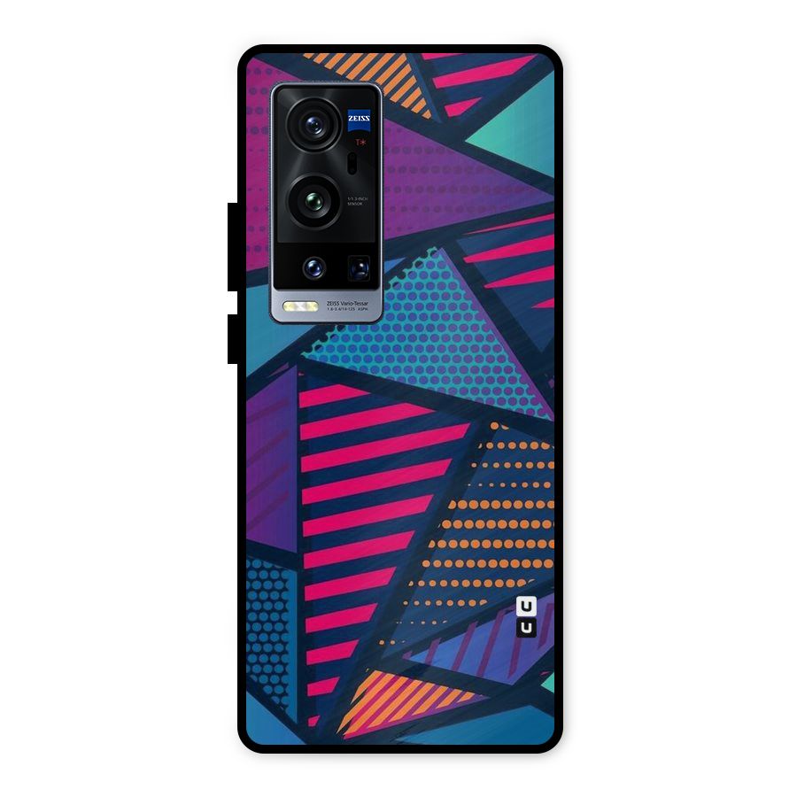 Abstract Lines Polka Metal Back Case for Vivo X60 Pro Plus