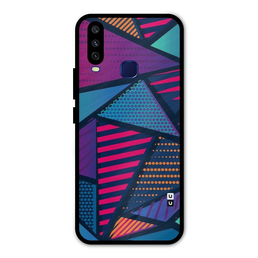 Abstract Lines Polka Metal Back Case for Vivo Y15