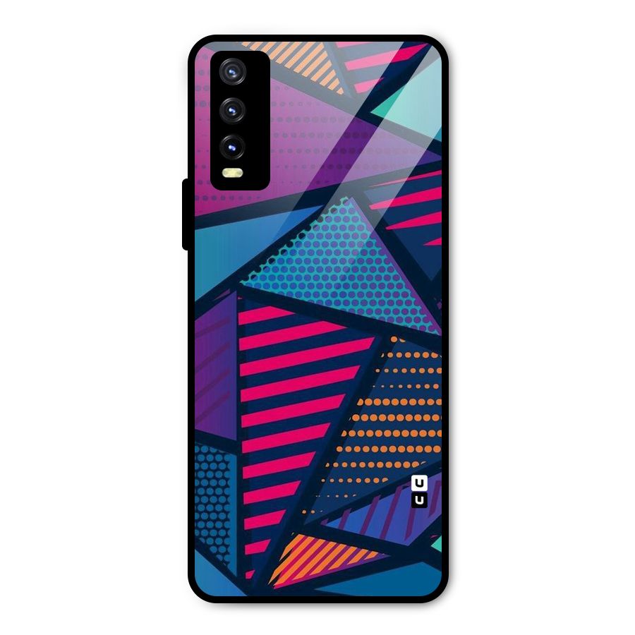Abstract Lines Polka Metal Back Case for Vivo Y20g