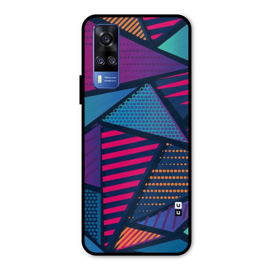 Abstract Lines Polka Metal Back Case for Vivo Y51A