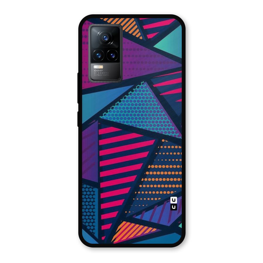 Abstract Lines Polka Metal Back Case for Vivo Y73