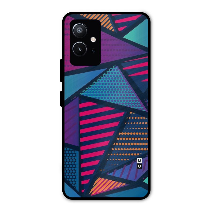 Abstract Lines Polka Metal Back Case for Vivo Y75 5G