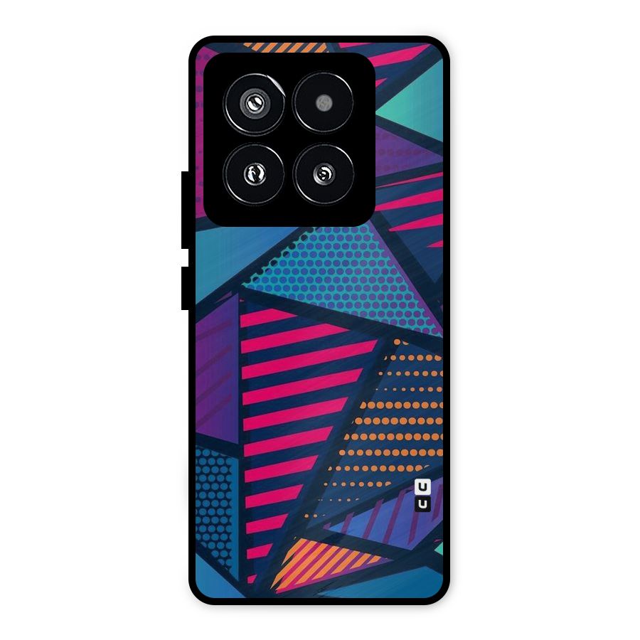 Abstract Lines Polka Metal Back Case for Xiaomi 14 Pro