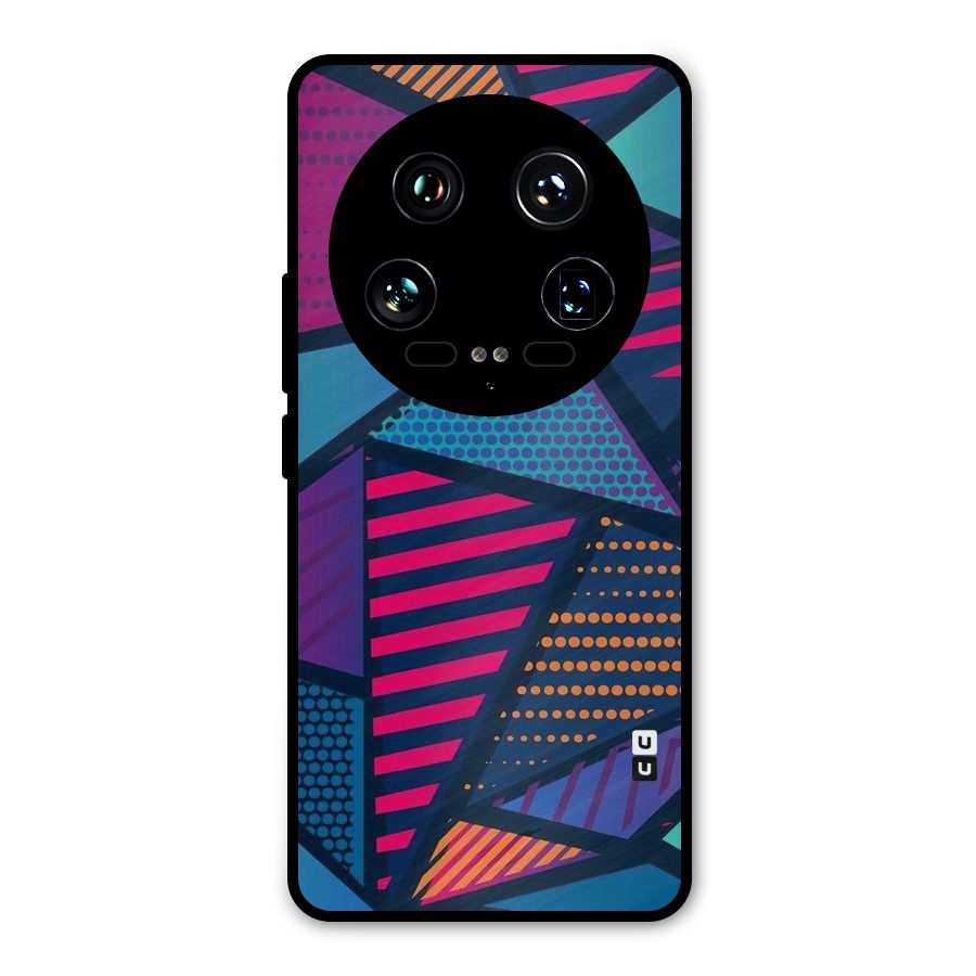 Abstract Lines Polka Metal Back Case for Xiaomi 14 Ultra