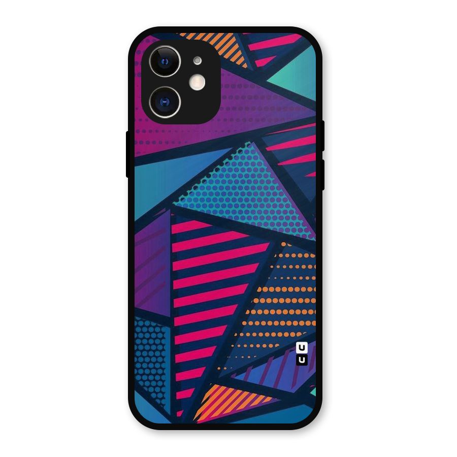 Abstract Lines Polka Metal Back Case for iPhone 12