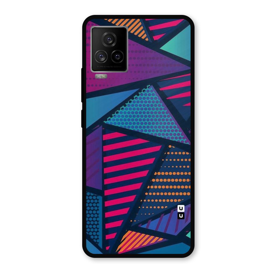 Abstract Lines Polka Metal Back Case for iQOO 7 Legend 5G