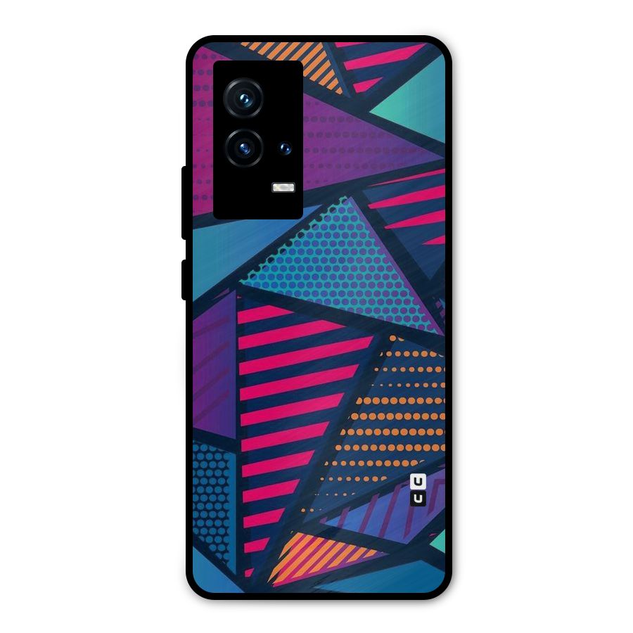 Abstract Lines Polka Metal Back Case for iQOO 9 5G