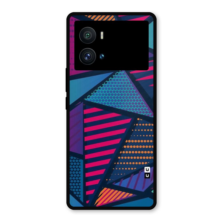 Abstract Lines Polka Metal Back Case for iQOO 9 Pro