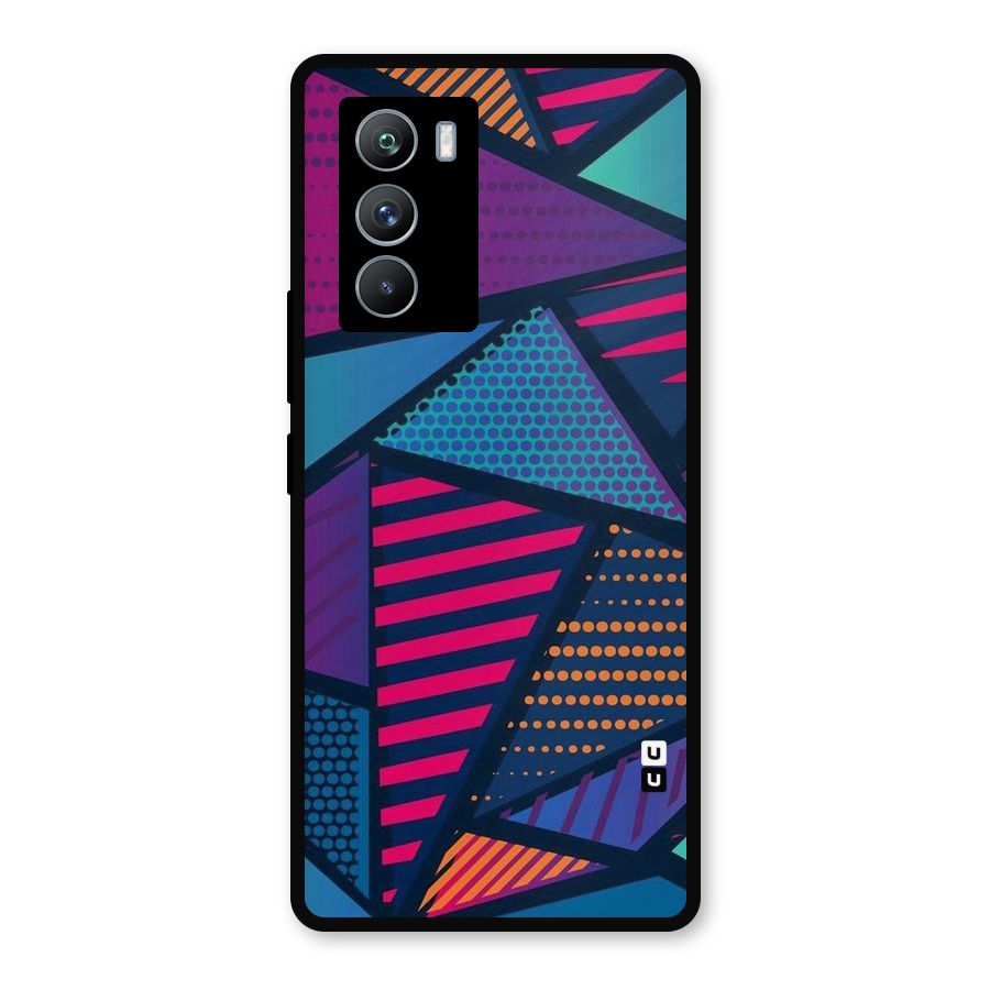 Abstract Lines Polka Metal Back Case for iQOO 9 SE