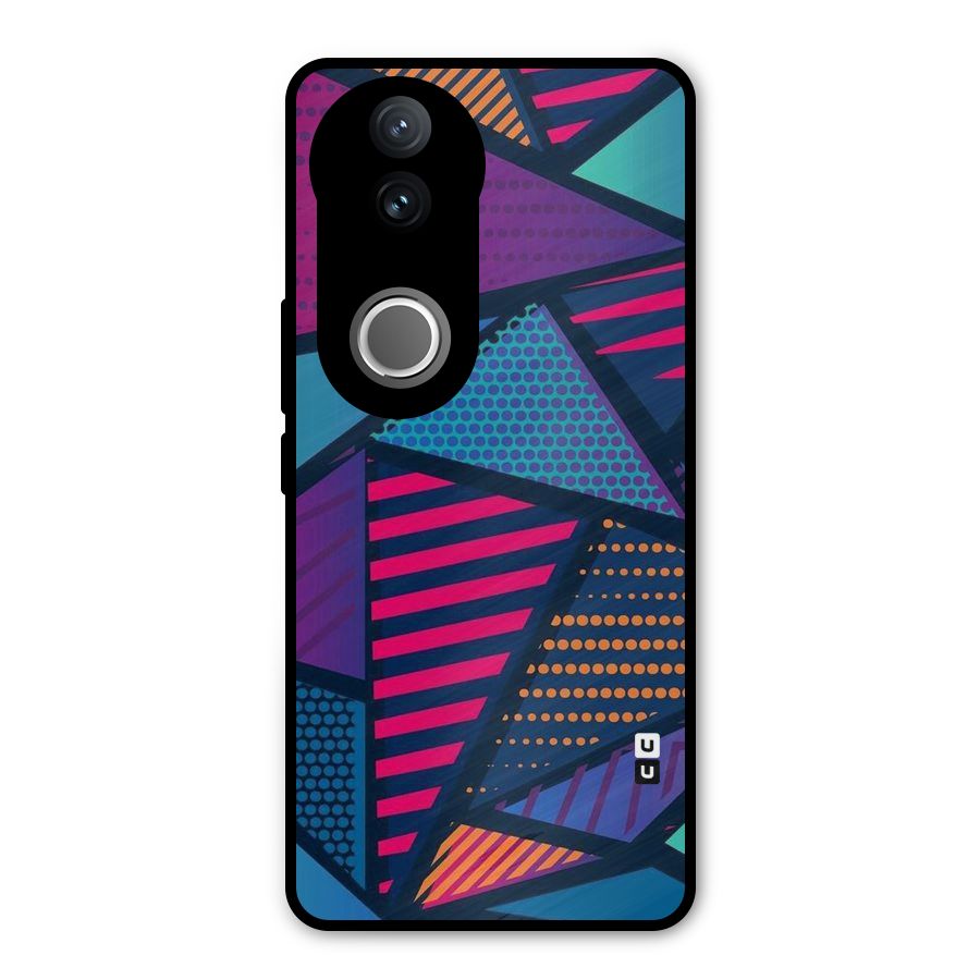 Abstract Lines Polka Metal Back Case for iQOO Z10R