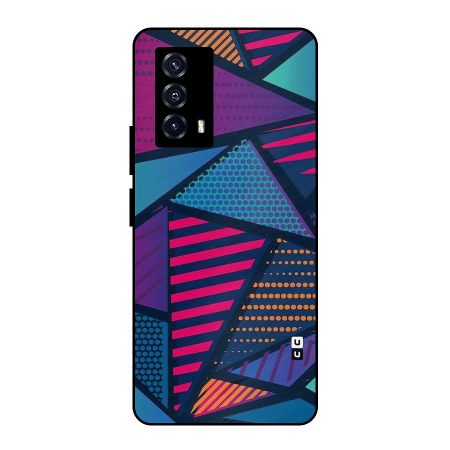 Abstract Lines Polka Metal Back Case for iQOO Z5