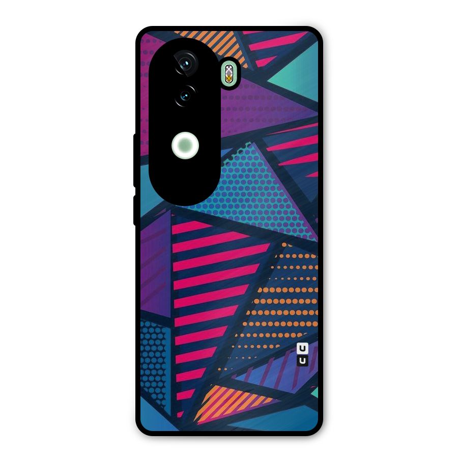 Abstract Lines Polka Metal Back Case for iQOO Z9s
