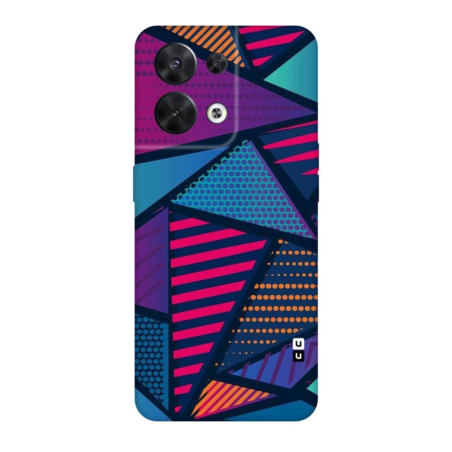 Abstract Lines Polka Original Polycarbonate Back Case for Oppo Reno8 5G
