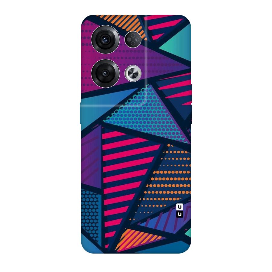 Abstract Lines Polka Original Polycarbonate Back Case for Oppo Reno8 Pro 5G