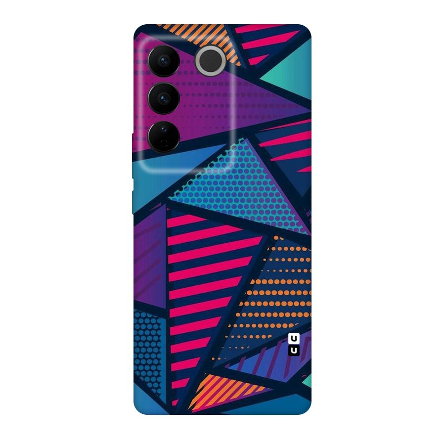 Abstract Lines Polka Original Polycarbonate Back Case for Vivo V27
