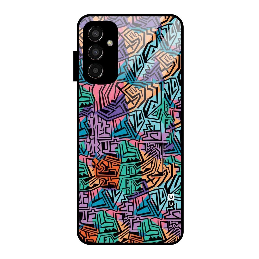 Abstract Lining Colors Glass Back Case for Galaxy F13