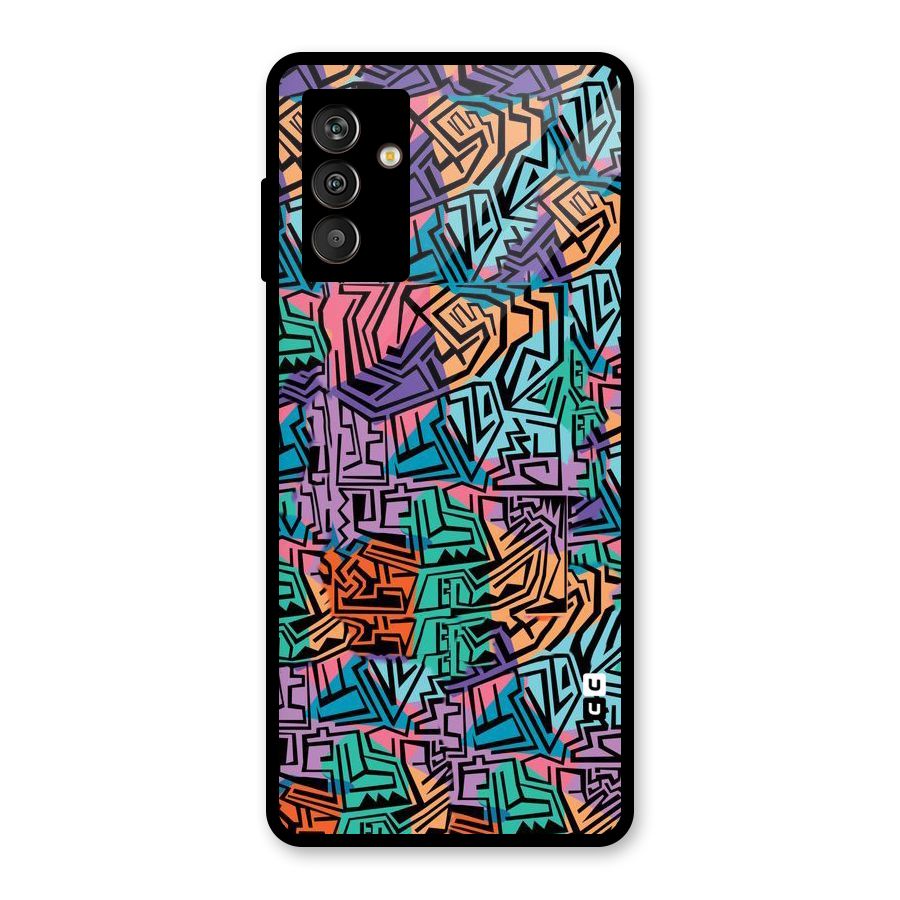 Abstract Lining Colors Glass Back Case for Galaxy M13