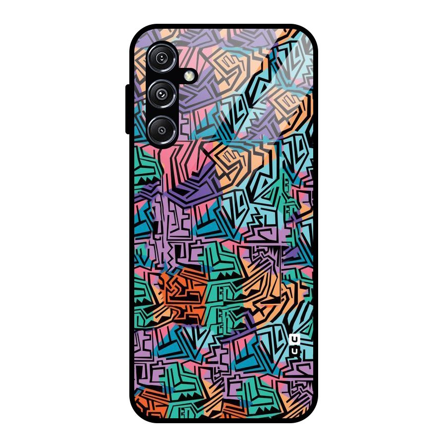 Abstract Lining Colors Glass Back Case for Galaxy M34 5G