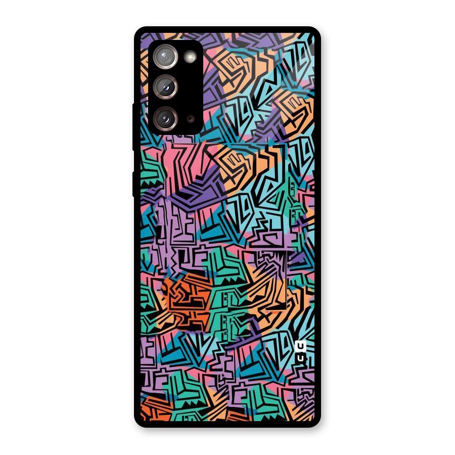Abstract Lining Colors Glass Back Case for Galaxy Note 20
