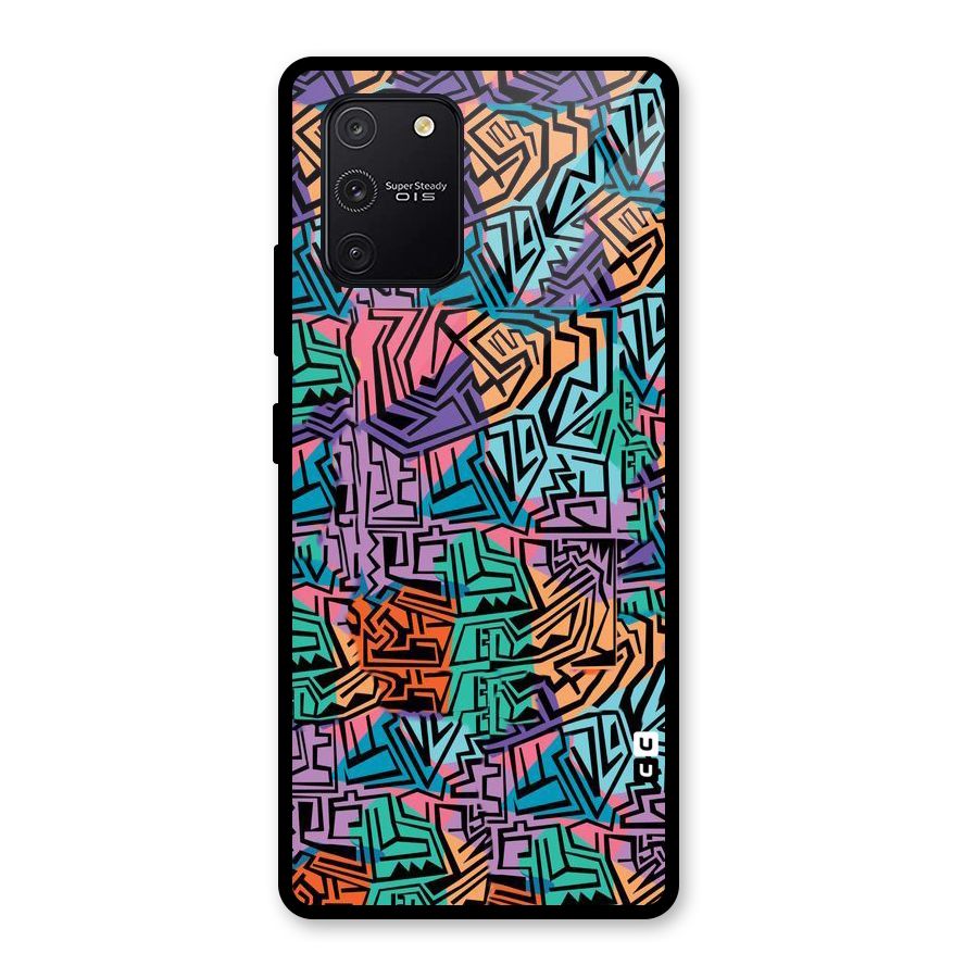Abstract Lining Colors Glass Back Case for Galaxy S10 Lite