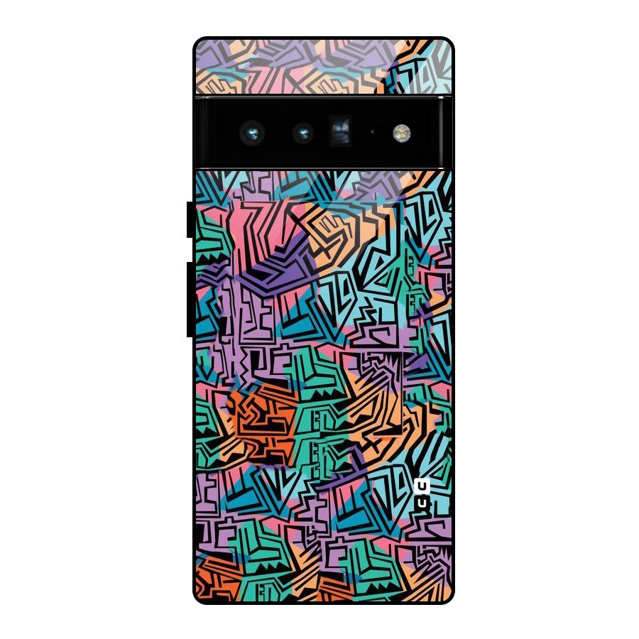 Abstract Lining Colors Glass Back Case for Google Pixel 6 Pro