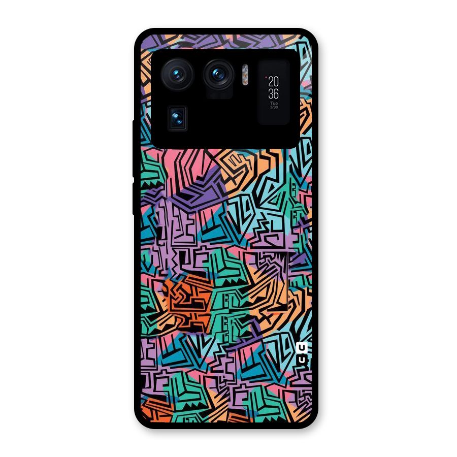 Abstract Lining Colors Glass Back Case for Mi 11 Ultra