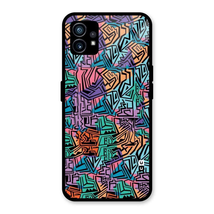 Abstract Lining Colors Glass Back Case for Nothing Phone 1